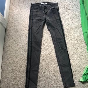 Flying monkey tuxedo stripe jeans